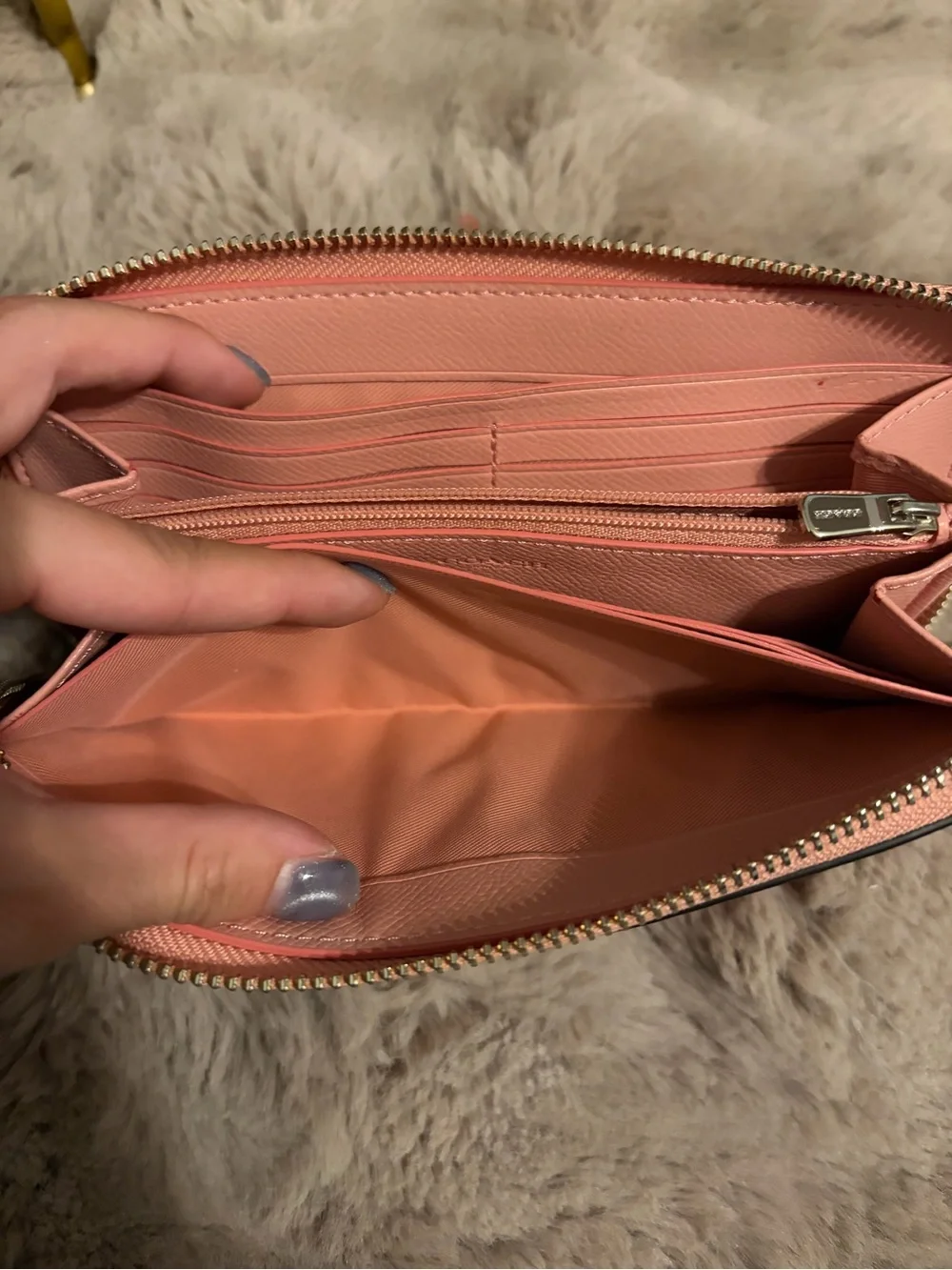 COACH Pink Pebbled Leather Wallet
